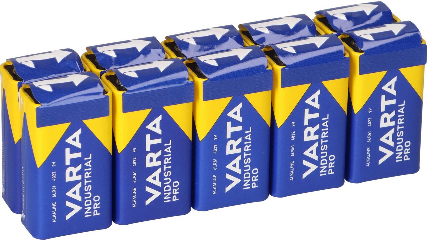VARTA 10 Stück Varta 4022 Industrial 9V Block lose Batterie VARTA 10 Stück Varta 4022 Industrial 9V Block lose Batterie von VARTA