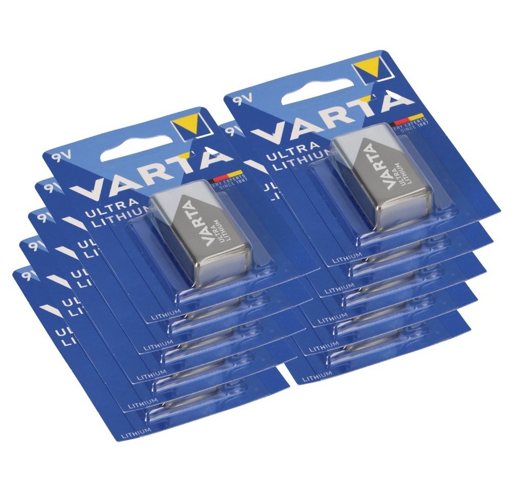 VARTA 10x 1er Blister Varta Professional Lithium Batterie 9V-Block Batterie von VARTA