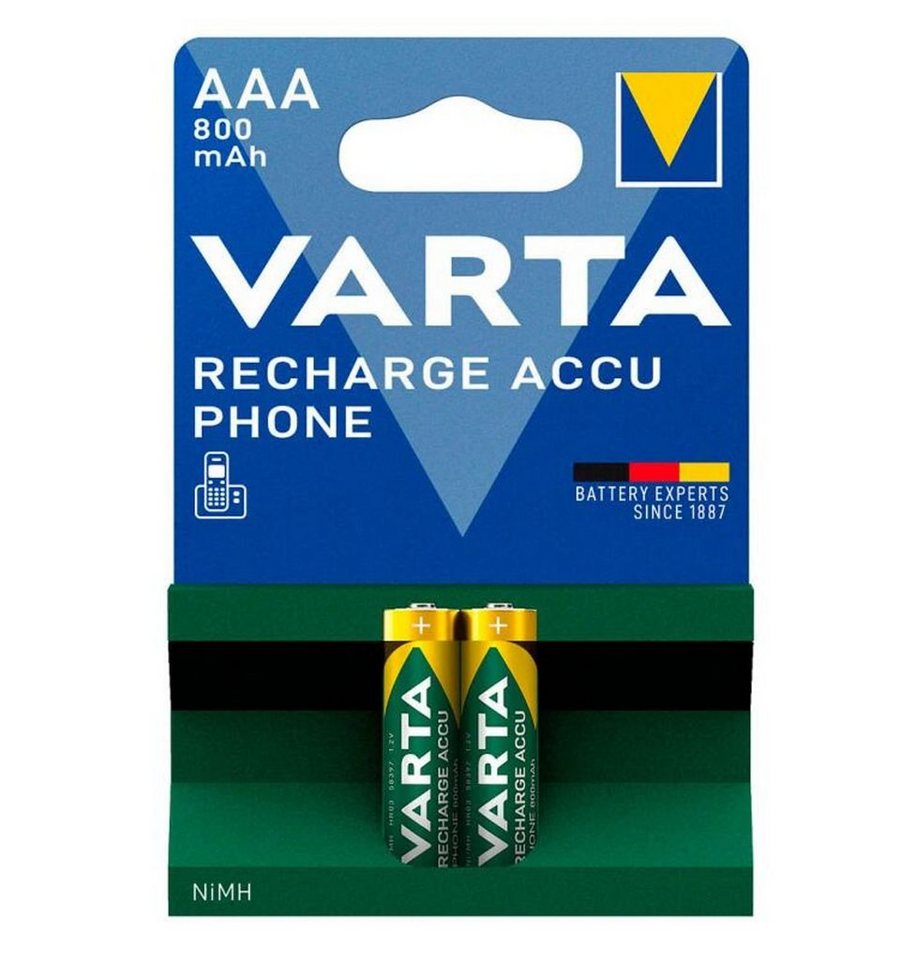 VARTA 10x Varta Handy Akku Batterien 2er AAA HR03 Industrial Universal Strom Batterie, (20 St) von VARTA