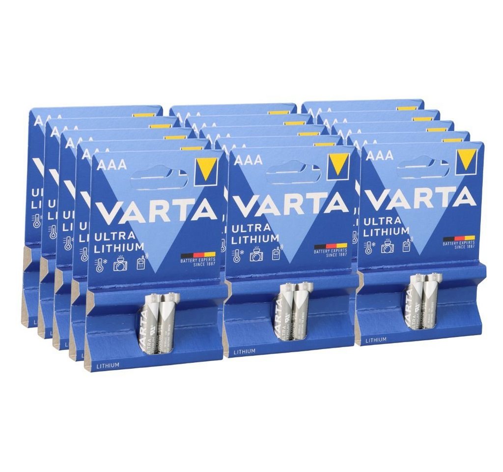 VARTA 15x Varta Professional Lithium Micro Batterie 2er Blister AAA Batterie von VARTA