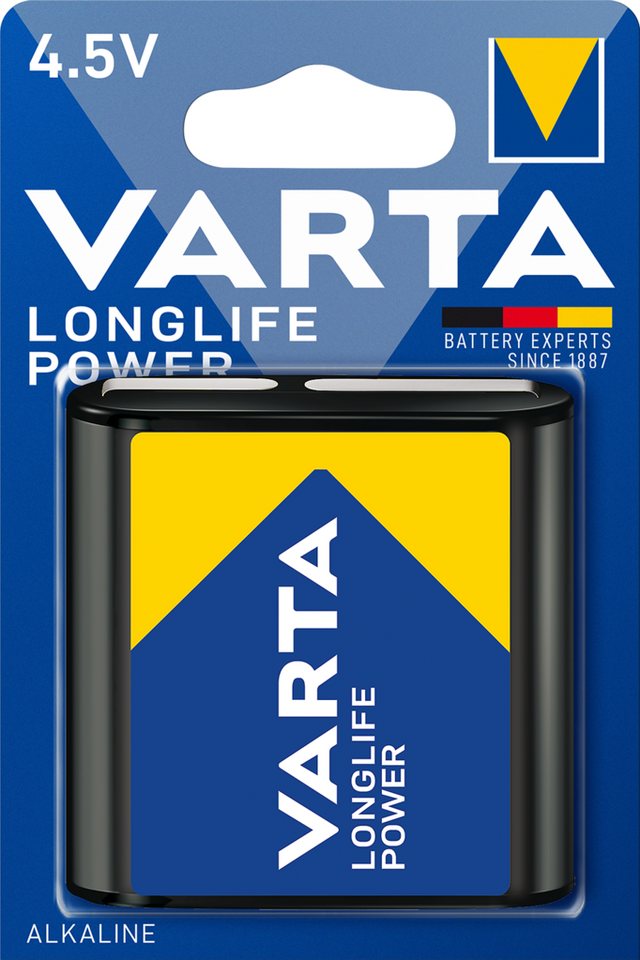 VARTA 4,5V Alkaline Batterie Longlife Power - 1er Blister für hohe Batterie von VARTA