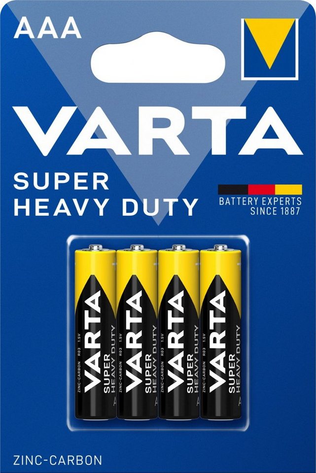 VARTA 4 2003 Super Heavy Duty AAA / Micro Zink-Kohle im 4er Blister Batterie VARTA 4 2003 Super Heavy Duty AAA / Micro Zink-Kohle im 4er Blister Batterie von VARTA