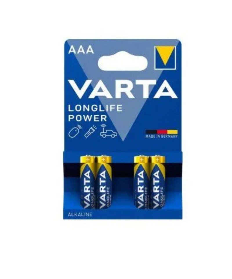 VARTA 4 VARTA Batterien LONGLIFE Power Mignon AAA 1,5 V Batterie, (4 St), System: Alkali-Mangan von VARTA