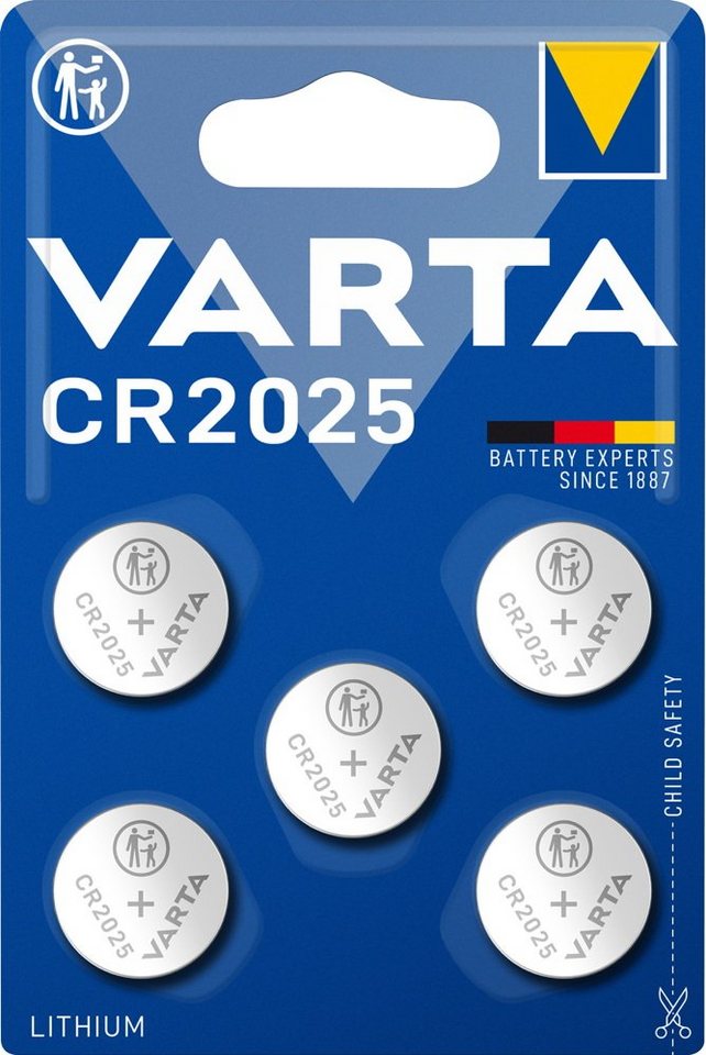 VARTA 5 6025 Professional CR 2025 Lithium Batterien im 5er Blister Knopfzelle VARTA 5 6025 Professional CR 2025 Lithium Batterien im 5er Blister Knopfzelle von VARTA