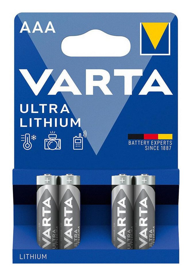 VARTA Batterie, (2 V), ULTRA Lithium Micro AAA von VARTA