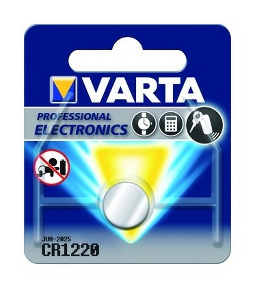 VARTA Batterie, (3 V), Knopfzelle 3V CR1220 Lithium 35 mAh Ø12,5 x 2 mm ohne Bezeichnung von VARTA