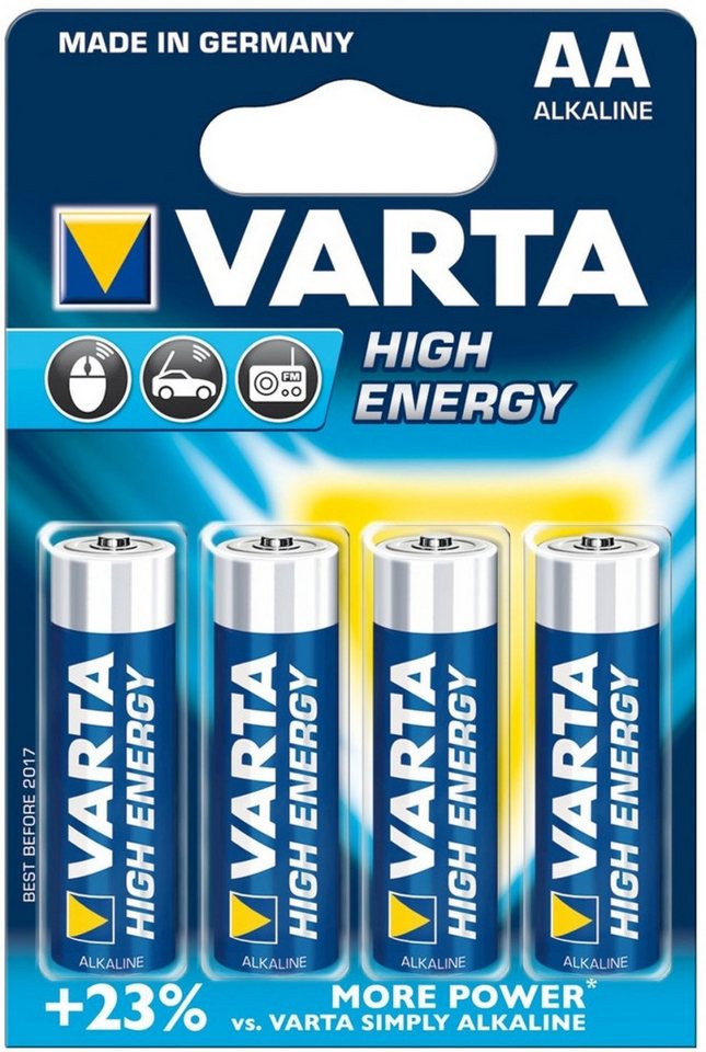 VARTA Batterie HighEnergy Mignon 1,5V (AA) VE=4 Stück Batterie von VARTA