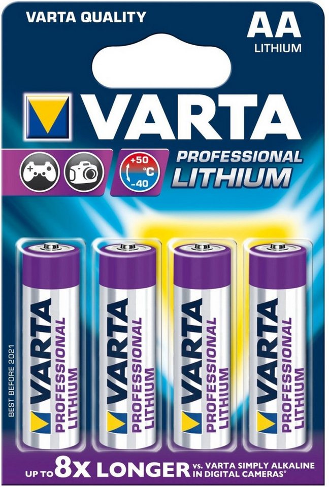 VARTA Batterie Mignon 1,5V (AA) 1600mAh VE=4 Stück. Batterie von VARTA