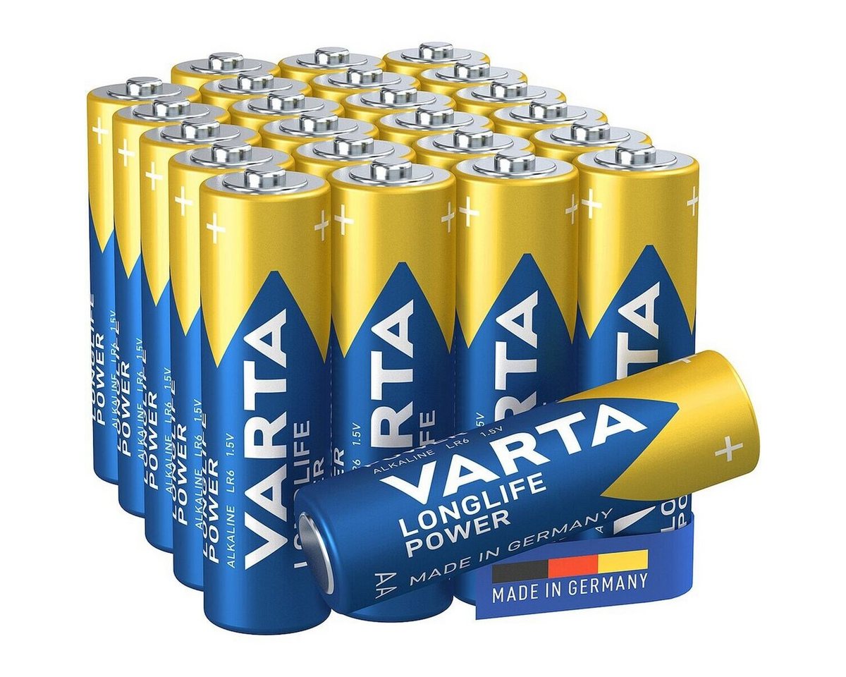 VARTA LONGLIFE Power Batterie, (1.5 V, 24 St), Mignon / AA / LR06, 1,5 V, Alkali-Mangan, mit langer Lebensdauer von VARTA
