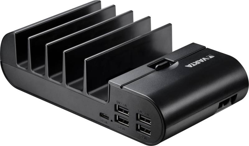 VARTA Powerbank Home Charging Station für 5 Geräte, 50W, mit Powerbank von VARTA