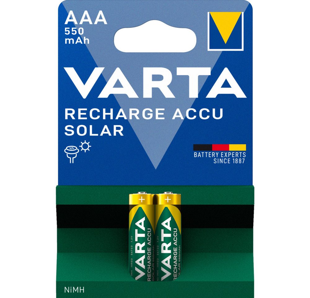 VARTA RECHARGE ACCU Solar AAA, 2er Blister Akku Akku VARTA RECHARGE ACCU Solar AAA, 2er Blister Akku Akku von VARTA