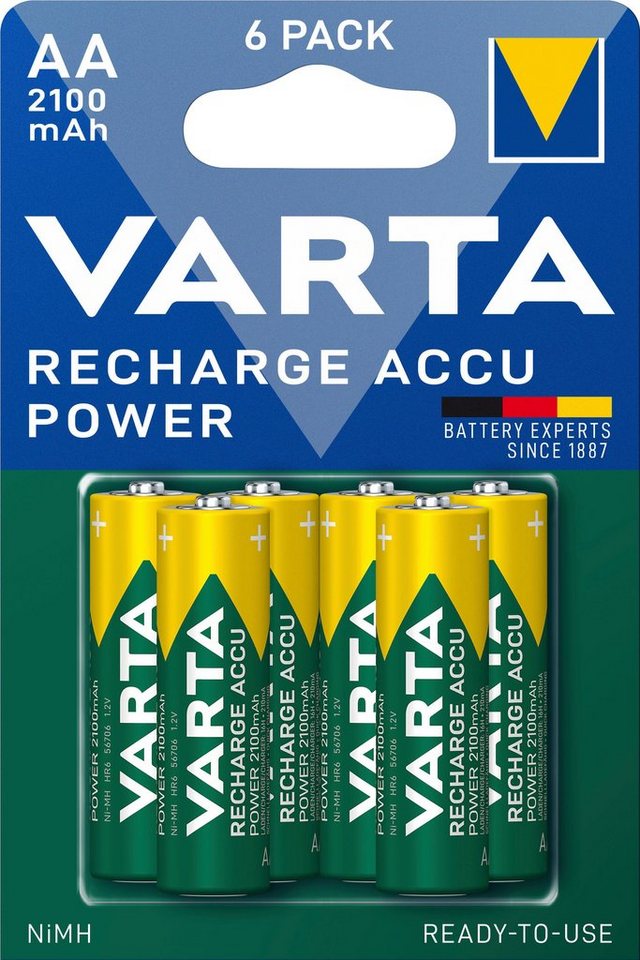 VARTA Recharge Accu Recycled AA 2100 mAh Akkupacks Mignon AA 2100 mAh (6 St) von VARTA