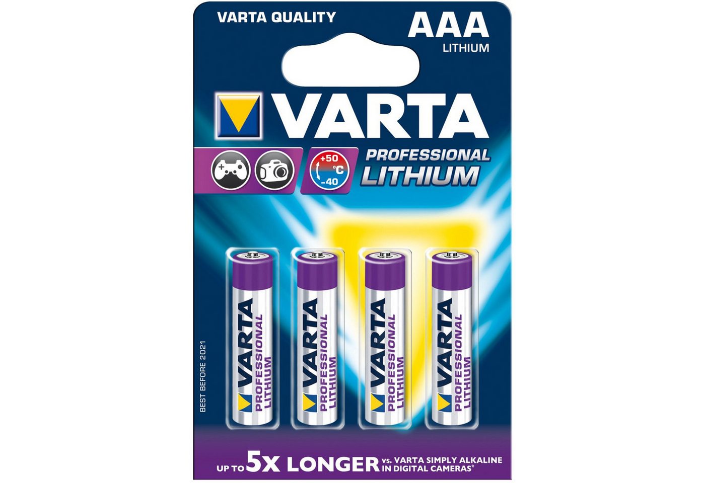 VARTA Teleskop Varta Micro (AAA) Lithium Batterie Professional 4er Pack von VARTA