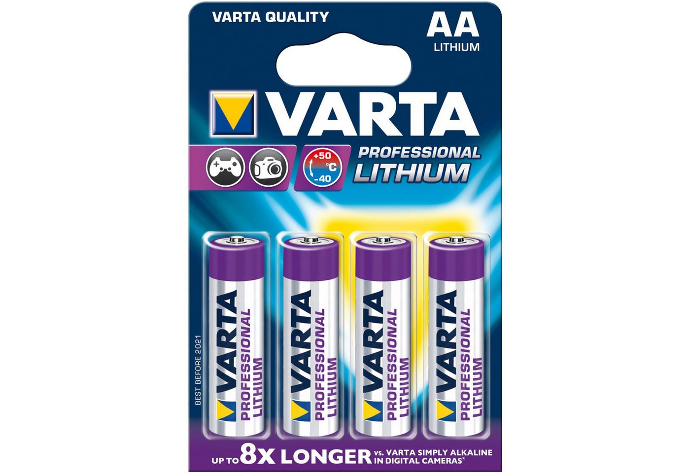 VARTA Teleskop Varta Mignon (AA) Lithium Batterie Professional 4er Pack von VARTA