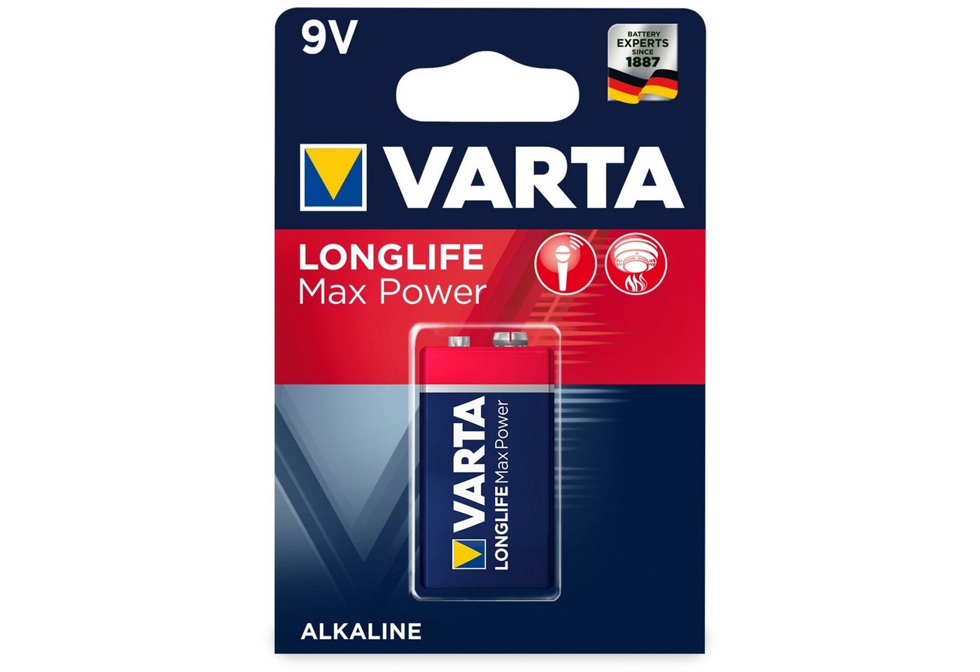 VARTA VARTA 9V-Blockbatterie, LONGLIFE, Max Power, 1St. Batterie von VARTA