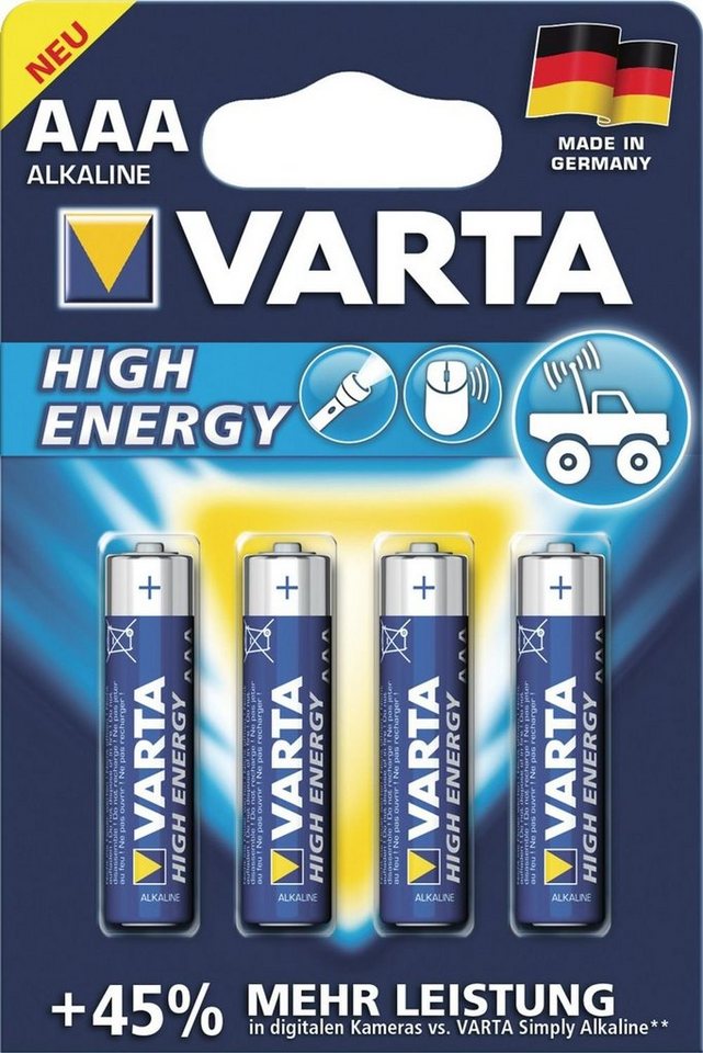 VARTA VARTA Batterien „Longlife Power“ 4903110414 Highenergy Mic.4er Batterie, (4 St) von VARTA