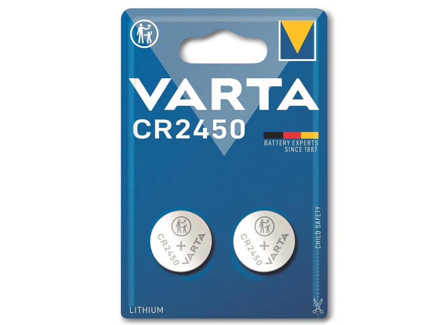 VARTA VARTA Knopfzelle Lithium, CR2450, 3V 2 Stück Knopfzelle von VARTA