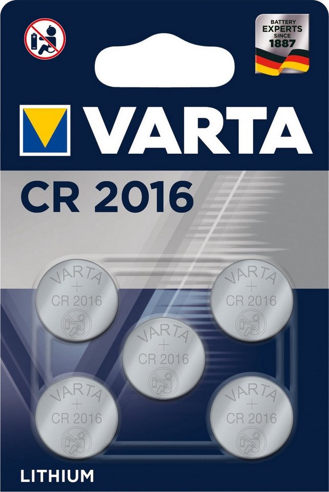 VARTA VARTA Knopfzellenbatterie Electronics CR2016 Lithium 5er-Pack Batterie VARTA VARTA Knopfzellenbatterie Electronics CR2016 Lithium 5er-Pack Batterie von VARTA
