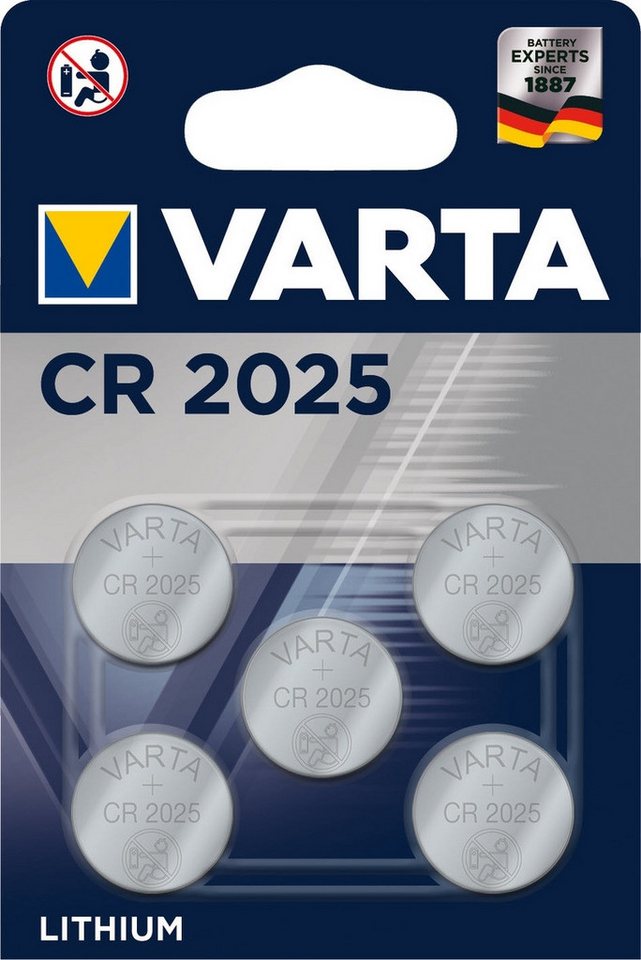 VARTA VARTA Knopfzellenbatterie Electronics CR2025 Lithium 5er-Pack. Batterie VARTA VARTA Knopfzellenbatterie Electronics CR2025 Lithium 5er-Pack. Batterie von VARTA