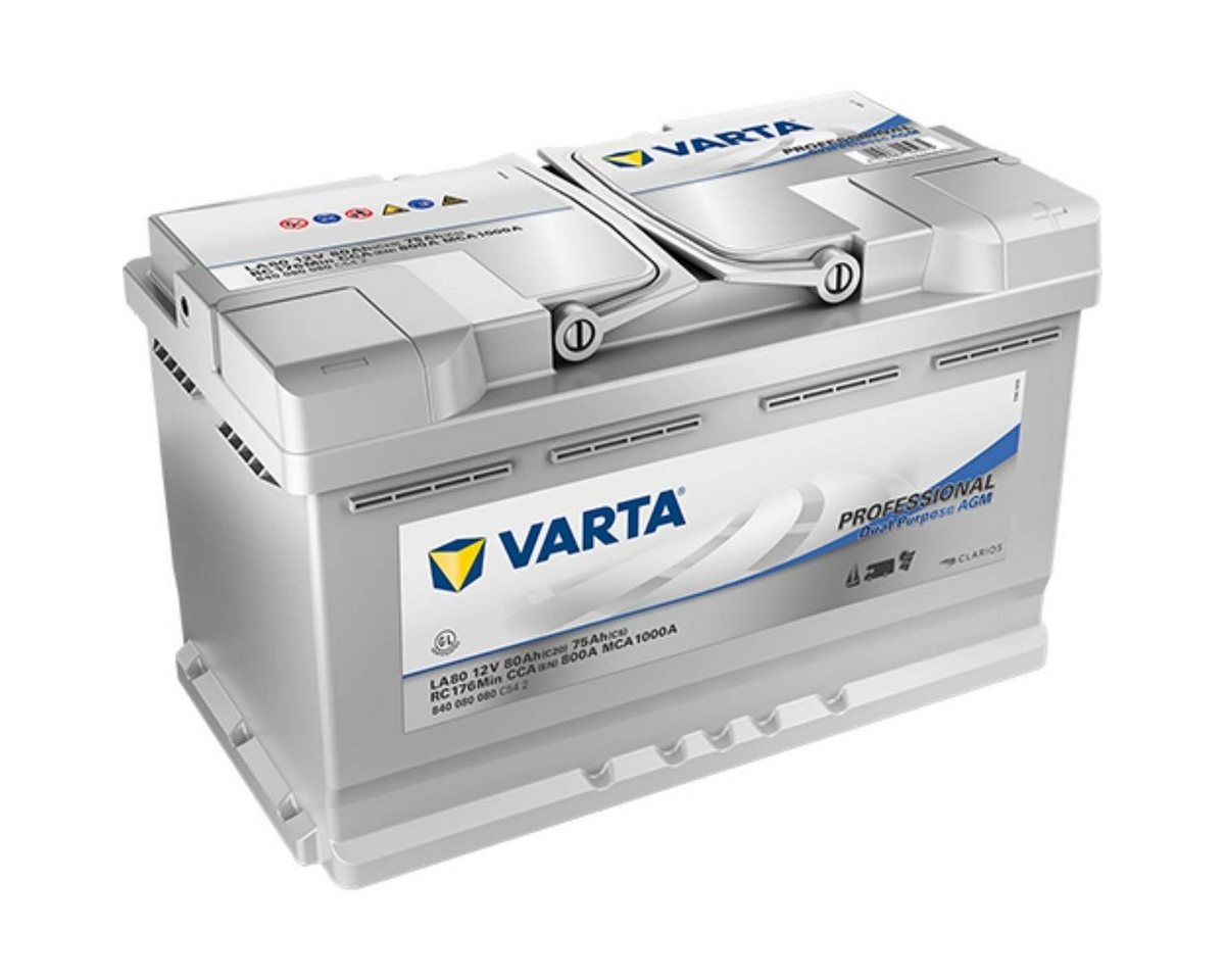 VARTA VARTA LA80 Professional Dual Purpose AGM 80Ah 12V 800A Batterie Batterie, (12 V V) von VARTA