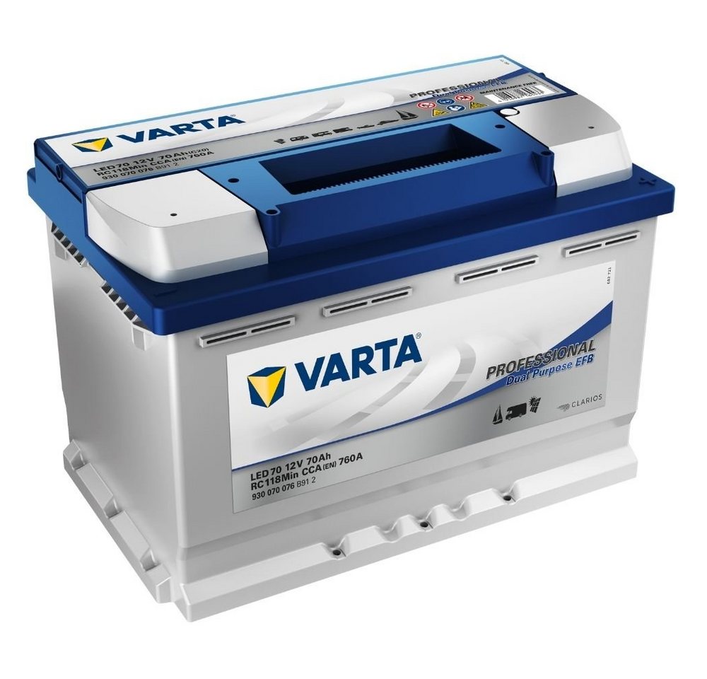 VARTA VARTA LED70 Professional Dual Purpose EFB 70Ah 12V Batterie Batterie, (12 V V) von VARTA