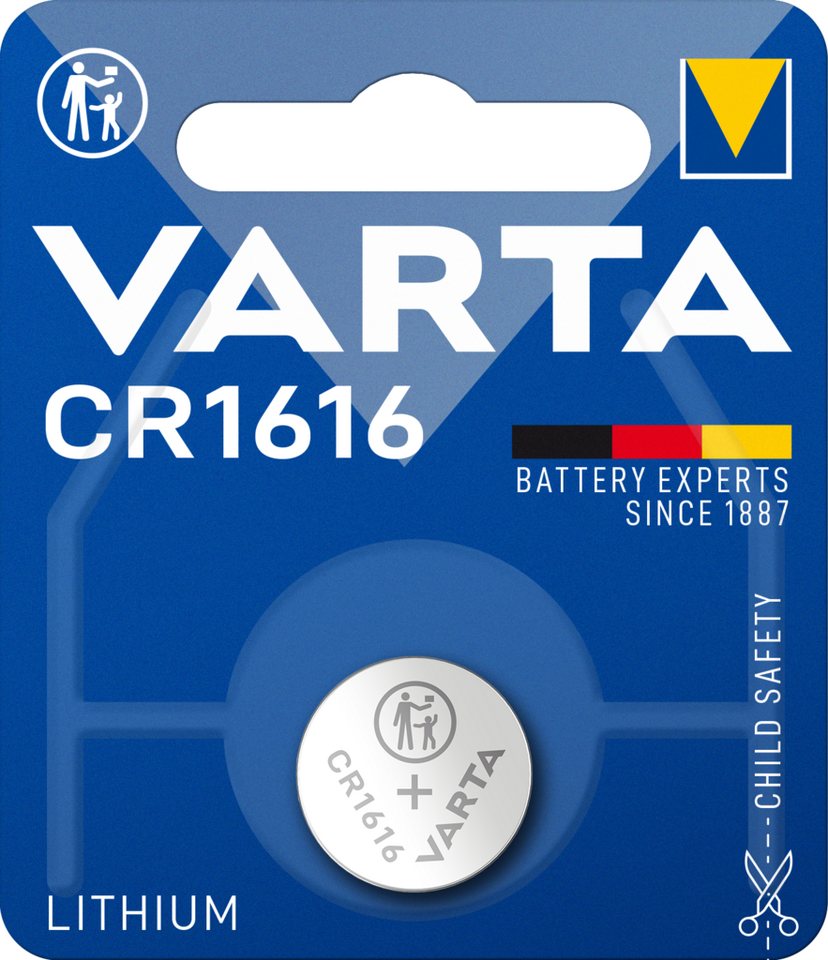 VARTA VARTA Lithium Knopfzelle CR1616 1 Stück - 3V kindersichere Verpackung Batterie VARTA VARTA Lithium Knopfzelle CR1616 1 Stück - 3V kindersichere Verpackung Batterie von VARTA