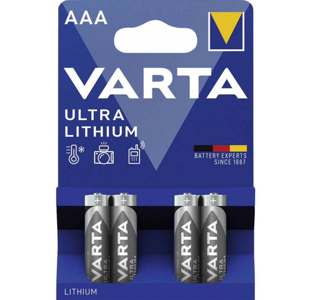 VARTA Varta 6103 Lithium Micro 4er Blister Batterien Akku Varta 6103 Professional Lithium Micro 4er Blister (1,5 V V), Hohe Energie für anspruchsvolle Geräte von VARTA