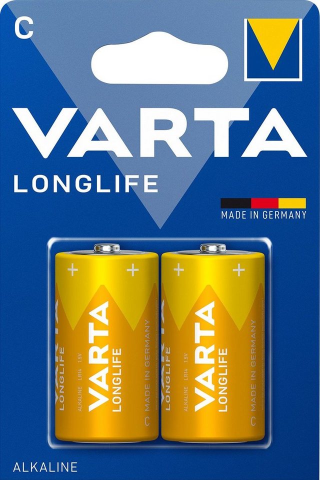 VARTA Varta Batterie Alkaline, Baby, C, LR14, 1.5V Longlife, Retail Blister Batterie VARTA Varta Batterie Alkaline, Baby, C, LR14, 1.5V Longlife, Retail Blister Batterie von VARTA