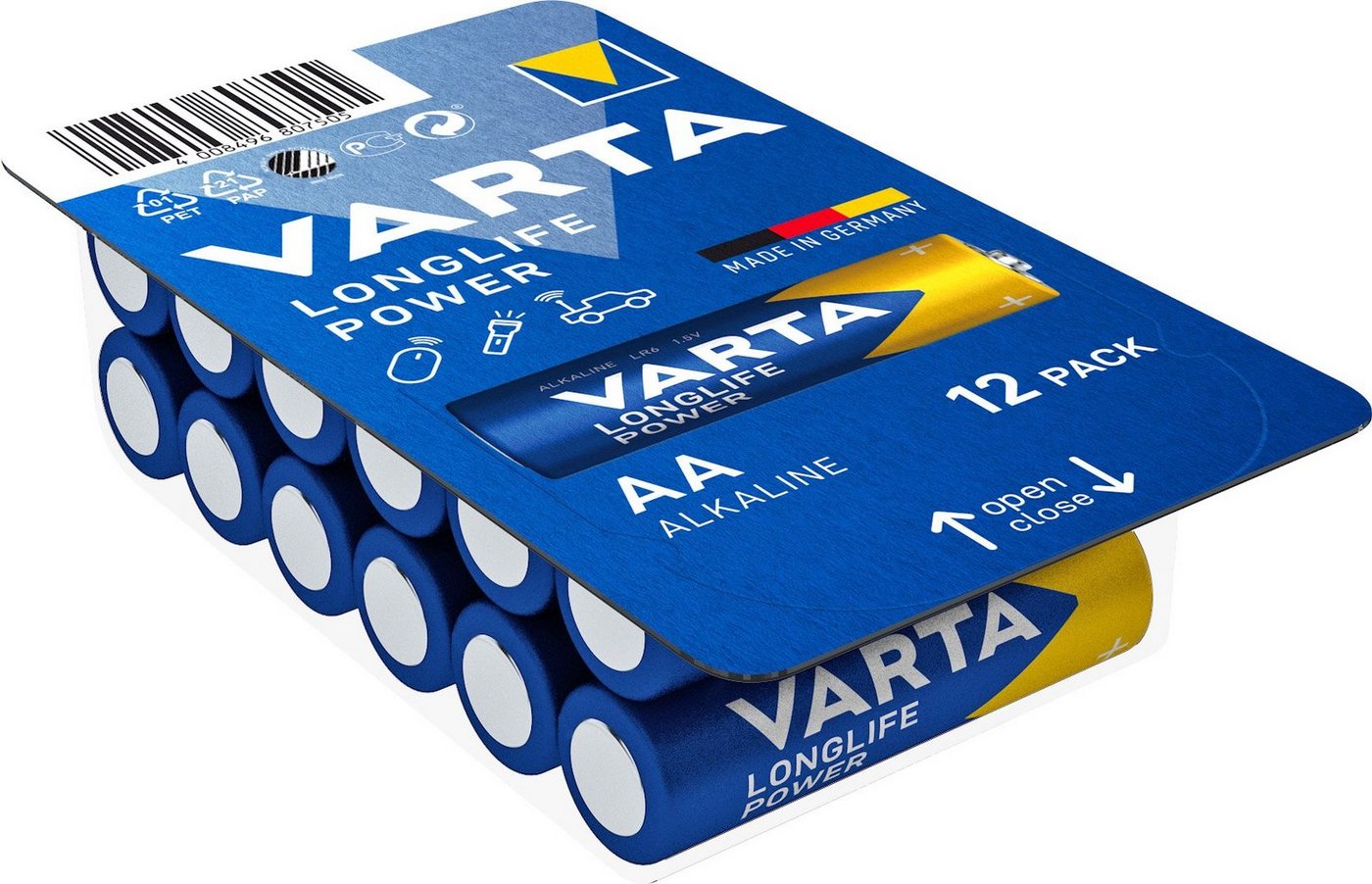 VARTA Varta Batterie Alkaline, Mignon, AA, LR06, 1.5V Longlife Power, Retai Batterie von VARTA