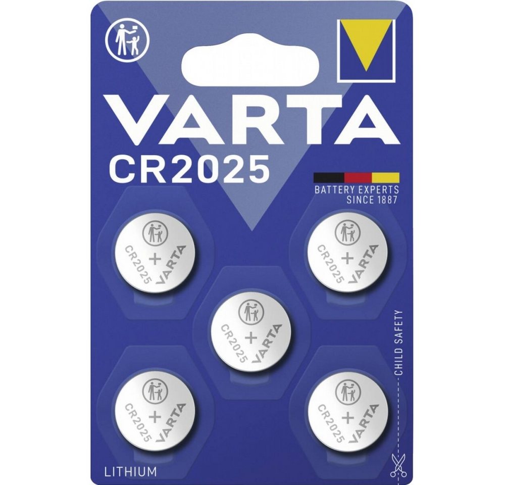 VARTA Varta CR 2025 Batterien 5er Pack Knopfzelle, Hochwertige Lithium-Batterien VARTA Varta CR 2025 Batterien 5er Pack Knopfzelle, Hochwertige Lithium-Batterien von VARTA