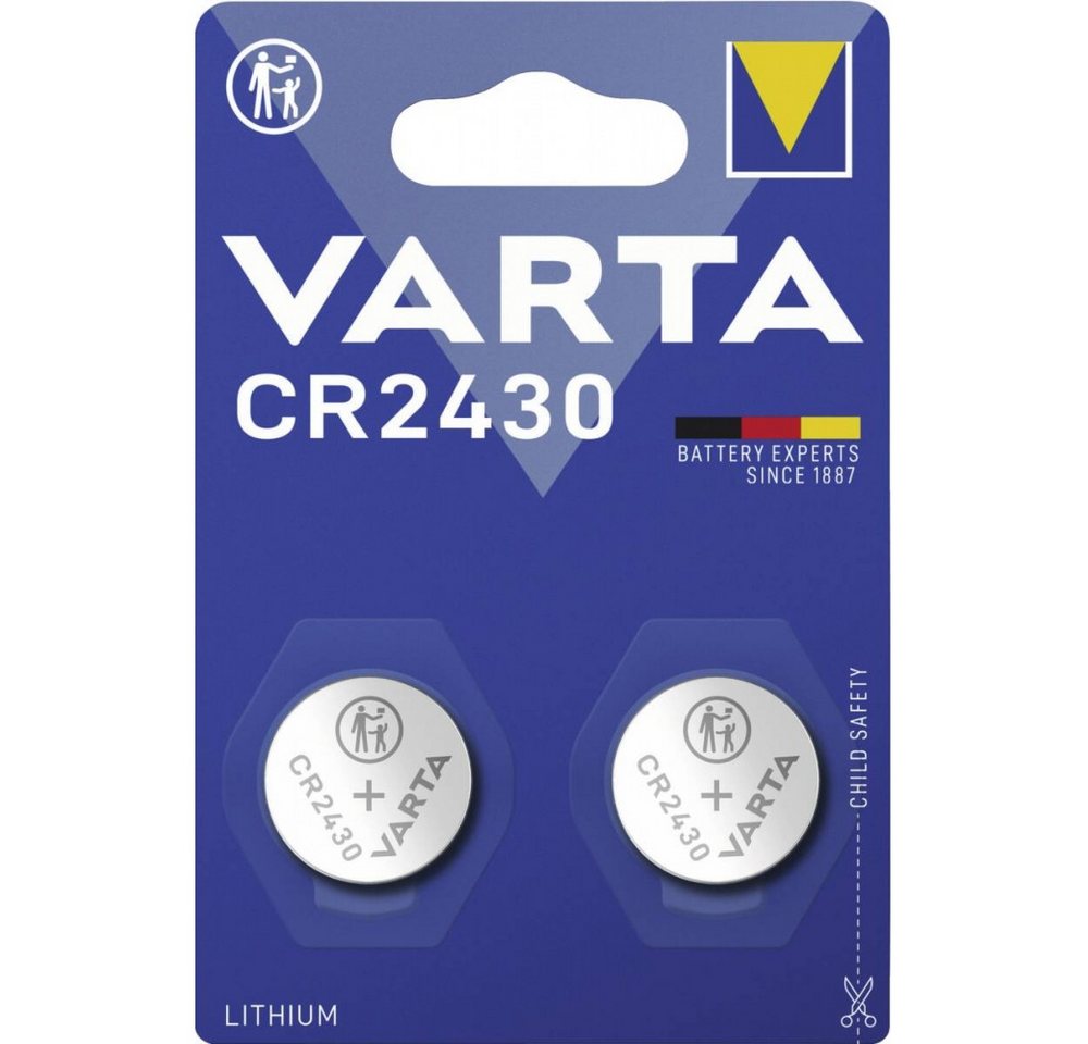 VARTA Varta CR 2430 Knopfzellen-Batterien 2er Blister Akku Varta CR 2430 Electronics 2er Blister (3 Volt V), Hochwertige Lithium-Technologie von VARTA