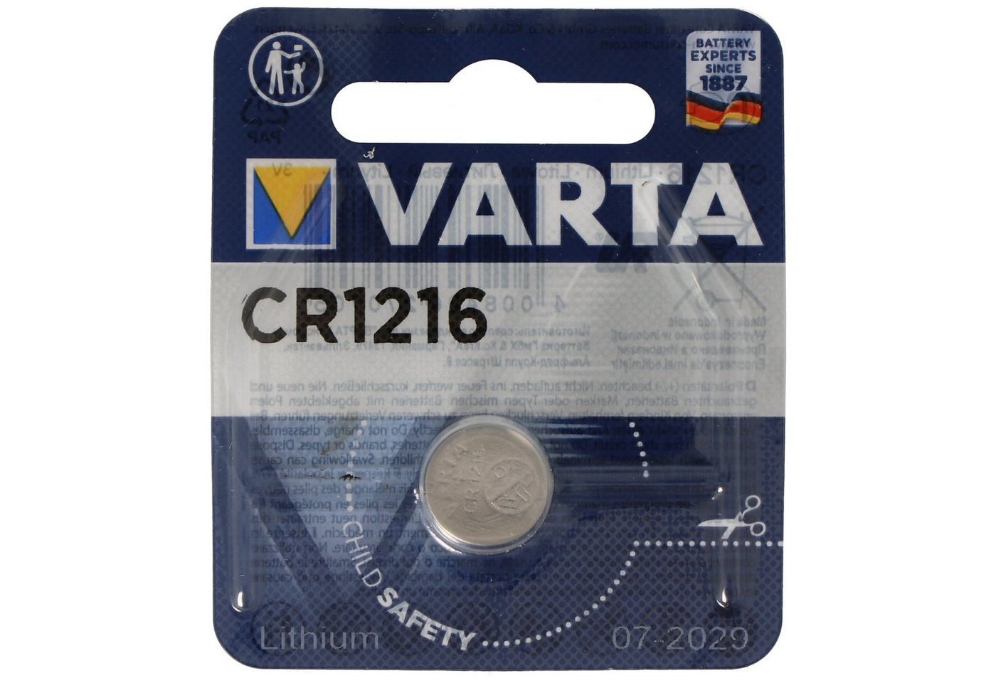 VARTA Varta CR1216 Lithium Batterie Batterie, (3,0 V) von VARTA