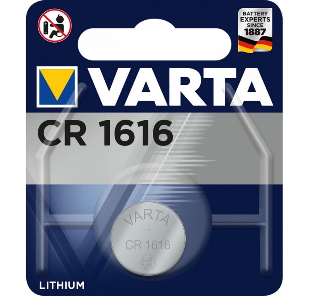 VARTA Varta CR1616 1er Blister Knopfzelle Batterie Akku Varta CR1616 1er Blister Knopfzelle (3 Volt V), Hochwertige Lithium-Batterie von VARTA