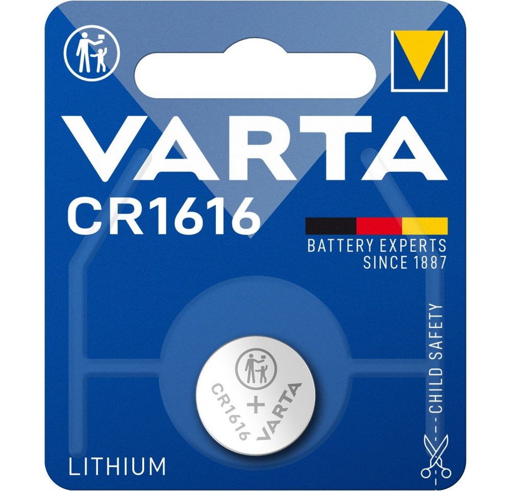 VARTA Varta CR1616 Knopfzelle 1er Blister für Uhren Knopfzelle, (3 V V), CR1616 von VARTA