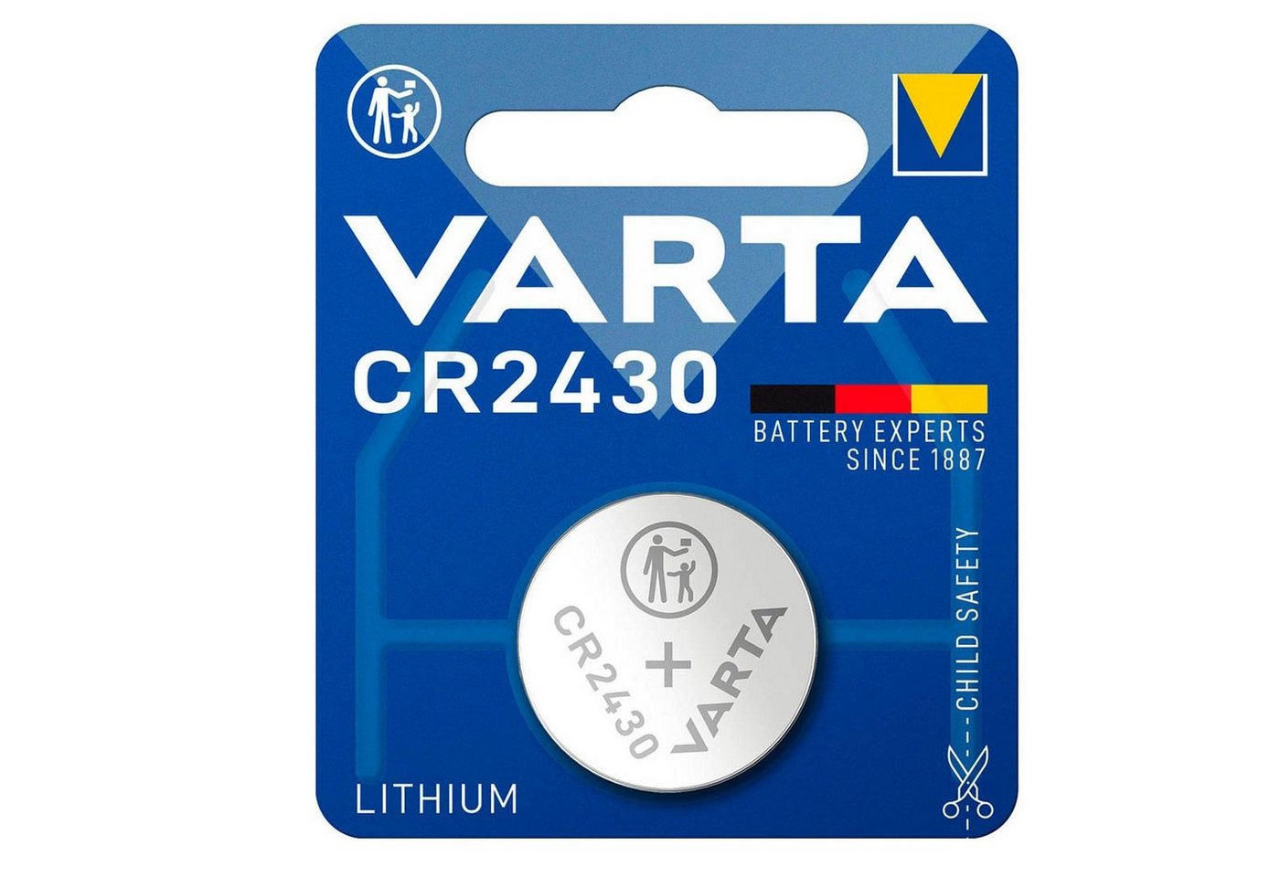 VARTA Varta CR2430 Lithium Knopfzelle 3 Volt 280mAh Batterie, (3 Volt V) von VARTA
