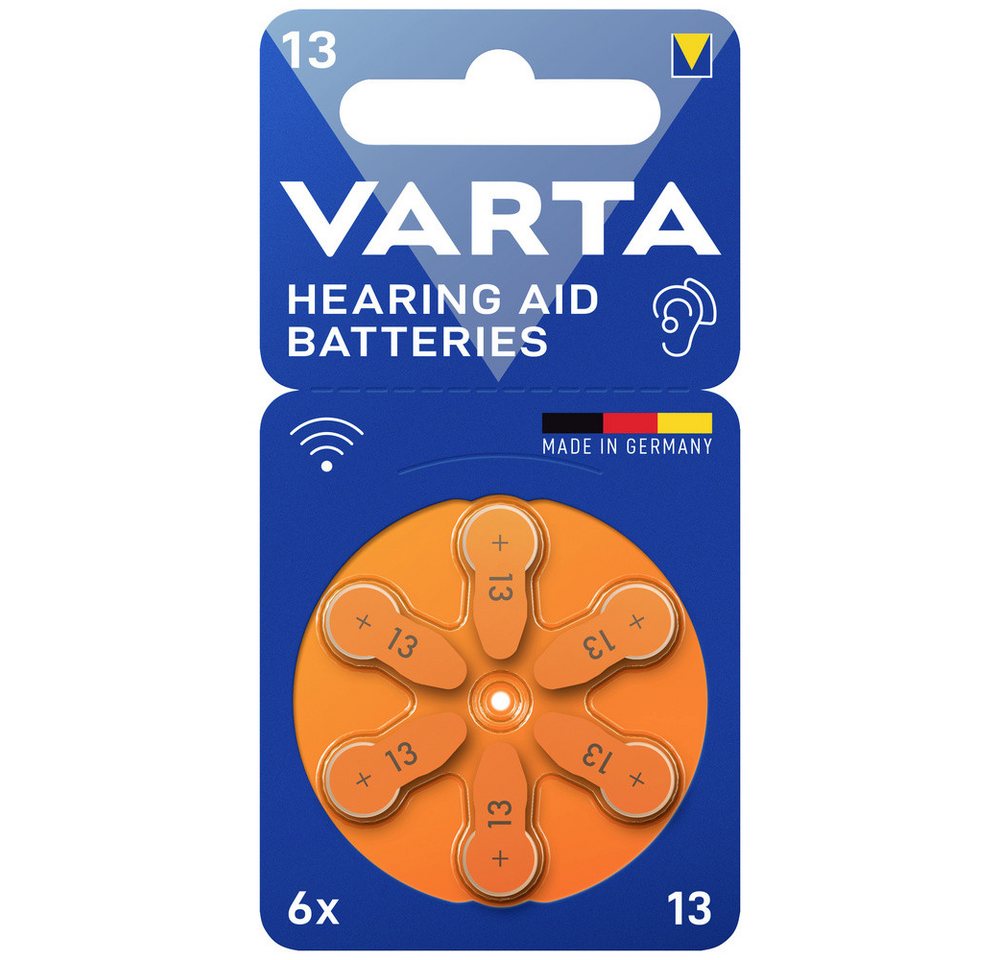 VARTA Varta Knopfzelle ZA 13 1.4 V 6 St. Zink-Luft Hearing Aid PR48 Knopfzelle, (1.40 V) VARTA Varta Knopfzelle ZA 13 1.4 V 6 St. Zink-Luft Hearing Aid PR48 Knopfzelle, (1.40 V) von VARTA
