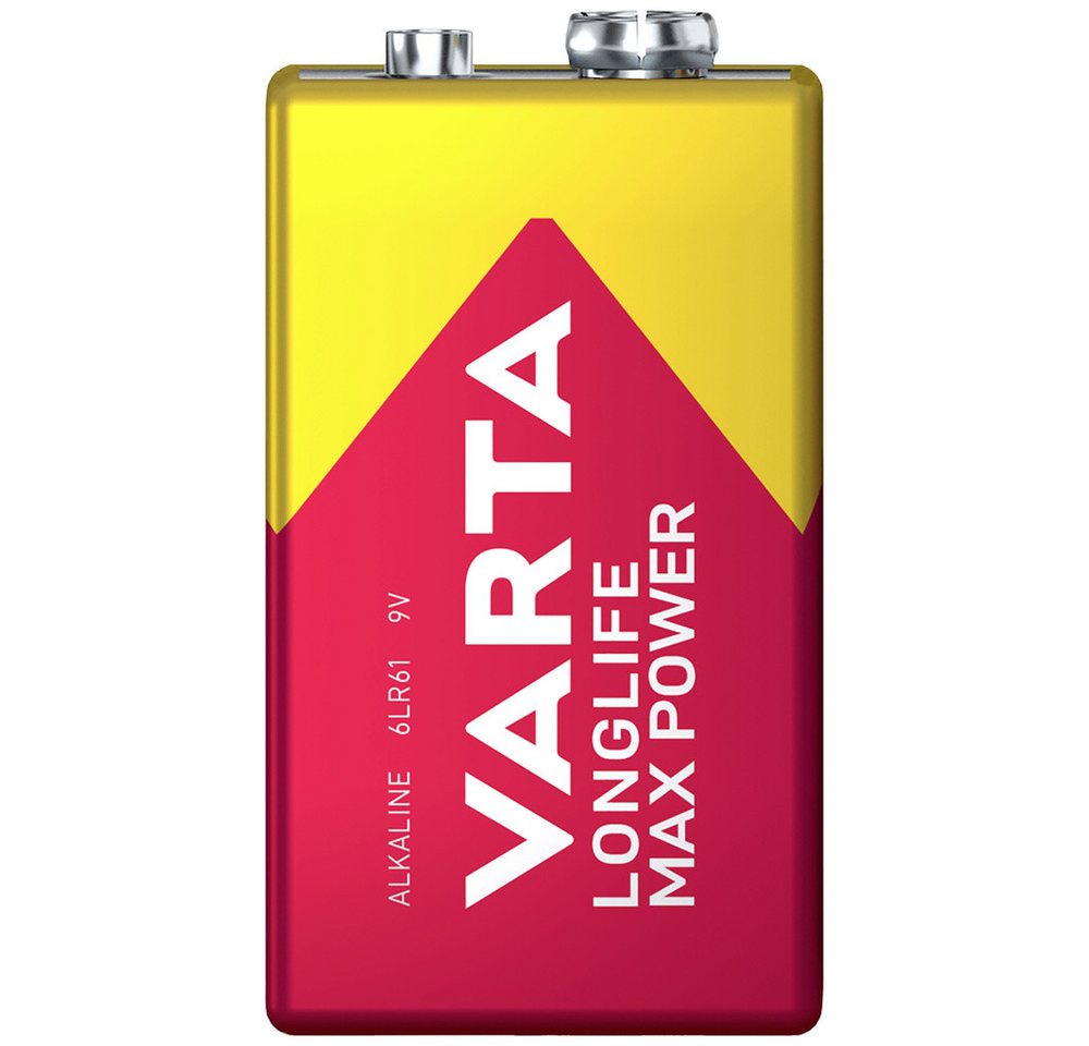 VARTA Varta LONGLIFE Max Power 9V Bli 1 9 V Block-Batterie Alkali-Mangan 640 Batterie, (9.00 V) von VARTA