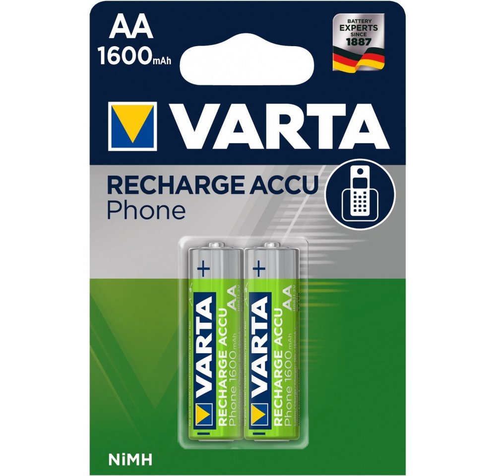 VARTA Varta Recharge Accu Phone AA Akkus Akku-Set Varta Recharge Accu Phone AA, Nickel Metall Hybrid Technologie VARTA Varta Recharge Accu Phone AA Akkus Akku-Set Varta Recharge Accu Phone AA, Nickel Metall Hybrid Technologie von VARTA