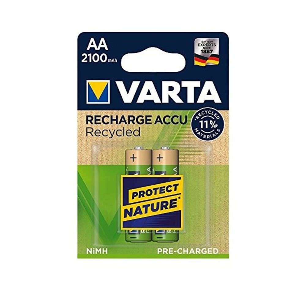 VARTA Varta Recharge Accu Recycled AA 2100mAh Batterien Akku Varta Recharge Accu Recycled AA 2100mAh (1.2 V V), Umweltfreundliche Verpackung von VARTA