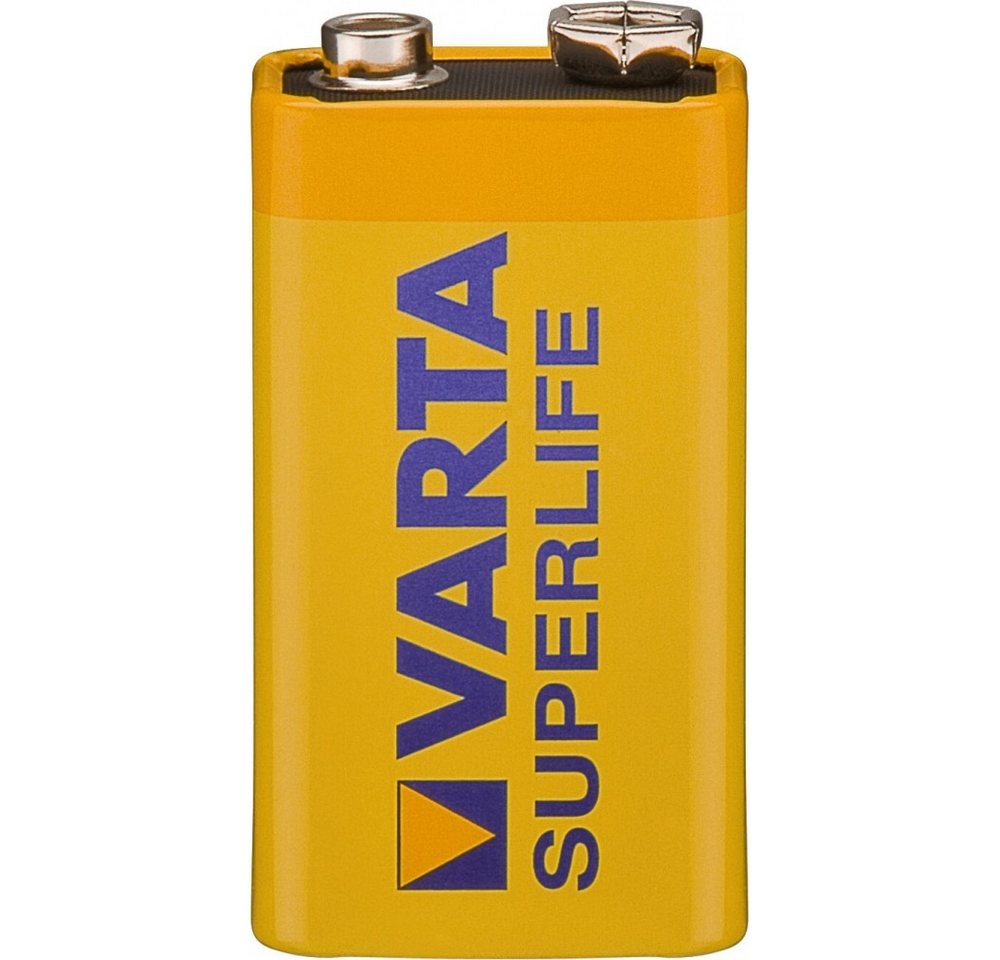 VARTA Varta Superlife 9V E-Block Batterie - Zuverlässige Energie. Elektro-Kabel, 9 V Block, 9 V Block, CO2-neutrale Batterie, haltbar bis 2026 von VARTA
