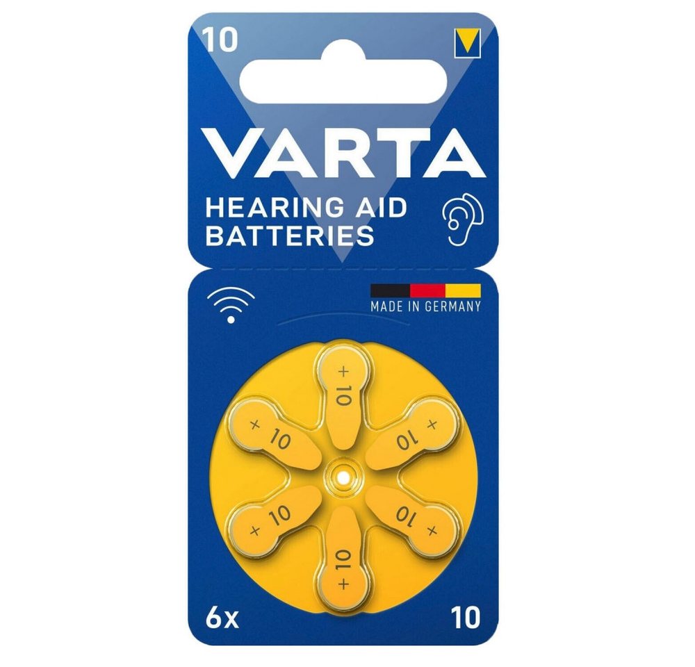 VARTA Varta V10 Hörgerätebatterie 6er Blister Zubehör Fotobatterie, (1,45V V) von VARTA