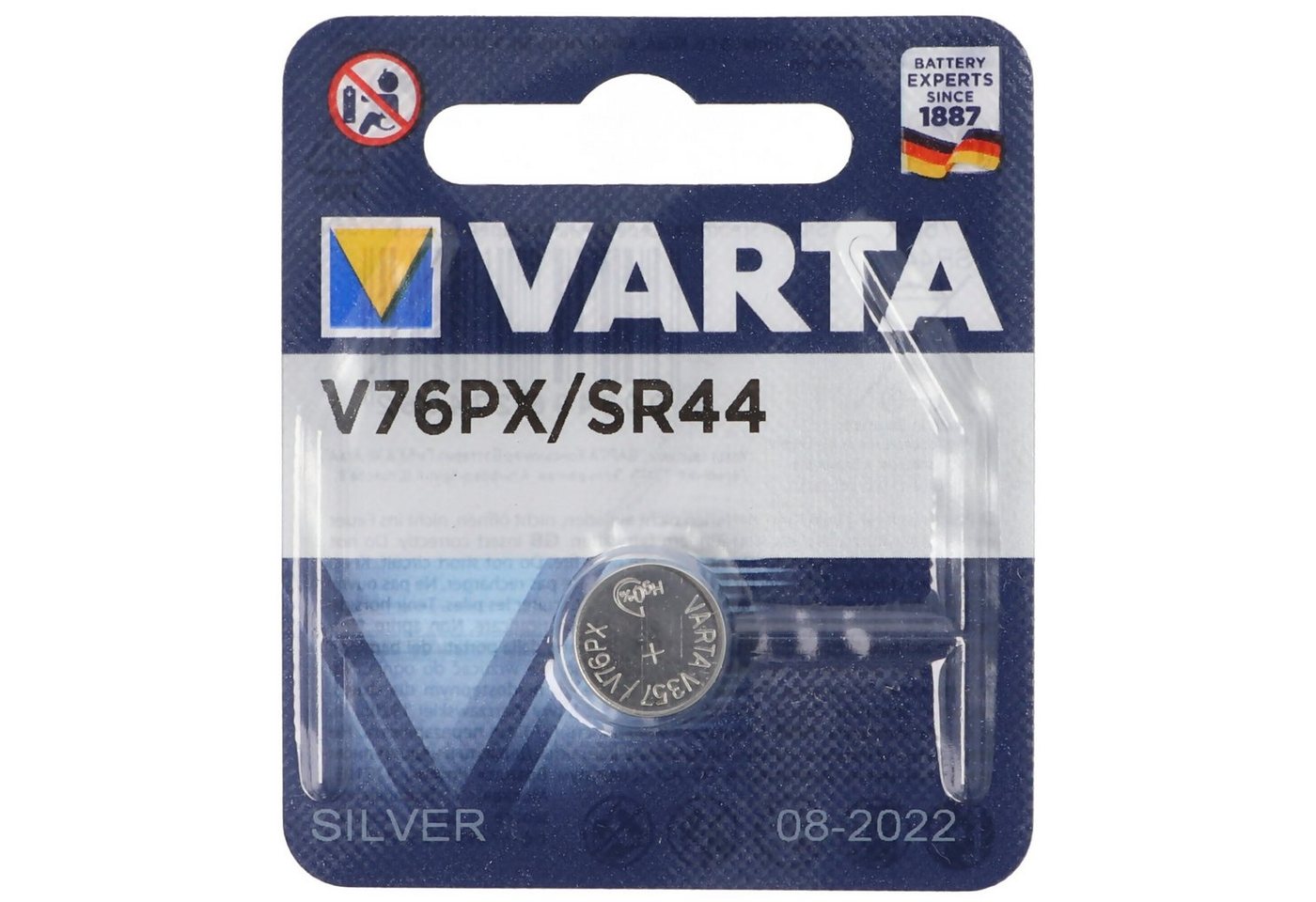 VARTA Varta V76PX Alkaline Batterie, 10L14, 357, SR44, GS13, 5,4 x 11,6 mm Fotobatterie, (1,6 V) von VARTA