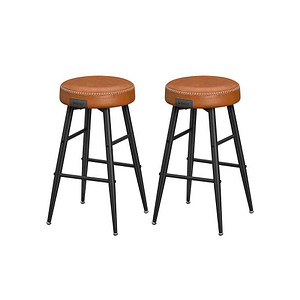 2 VASAGLE Barhocker LBC080K01 braun Kunstleder von VASAGLE