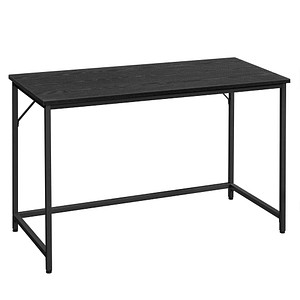 VASAGLE Schreibtisch schwarz rechteckig, 4-Fuß-Gestell schwarz 120,0 x 60,0 cm von VASAGLE