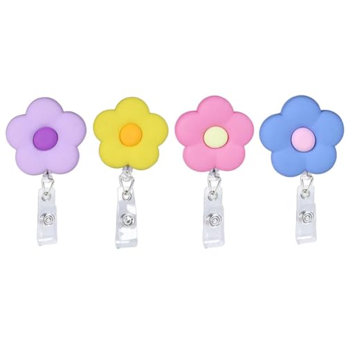 4 Stück Harz-Bunte Blume Einziehbare Abzeichen-Halter mit Alligator-Clip-ID-Abzeichen-Rolle 20 Zoll Kabel Verlängerung Namensschild-Clips für Schulbüro-Krankens Ch Wester 4 Stück Harz-Bunte Blume Einziehbare Abzeichen-Halter mit Alligator-Clip-ID-Abzeichen-Rolle 20 Zoll Kabel Verlängerung Namensschild-Clips für Schulbüro-Krankens Ch Wester von VASANA