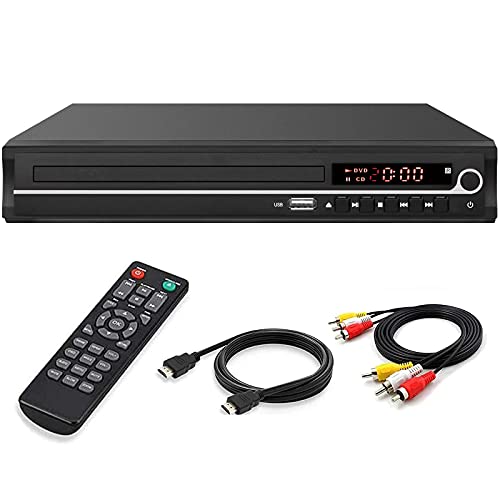 VATI DVD-Player für Fernseher, regionenfreier HDMI-DVD-Player für Smart-TV, unterstützt 1080P Full HD mit HDMI-Kabel, Fernbedienung, USB-Eingang VATI DVD-Player für Fernseher, regionenfreier HDMI-DVD-Player für Smart-TV, unterstützt 1080P Full HD mit HDMI-Kabel, Fernbedienung, USB-Eingang von VATI