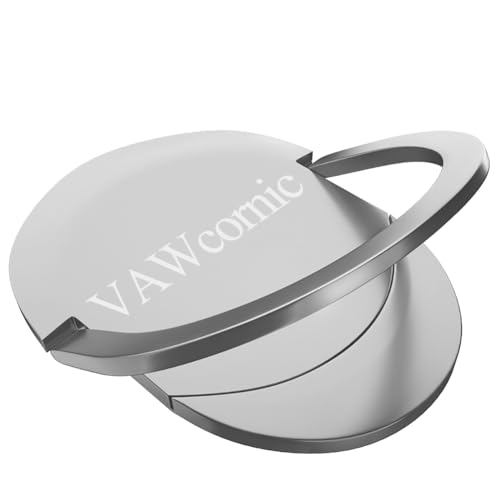 VAWcornic Handy Ring Handy Ring Halterung, Smartphone Fingerhalter 360° Drehbarer Handyring Universal Ring Halterung Halter Ringhalter Kompatibel Mit Alle Handy, Tablet Oder Switch Lite - Silber von VAWcornic