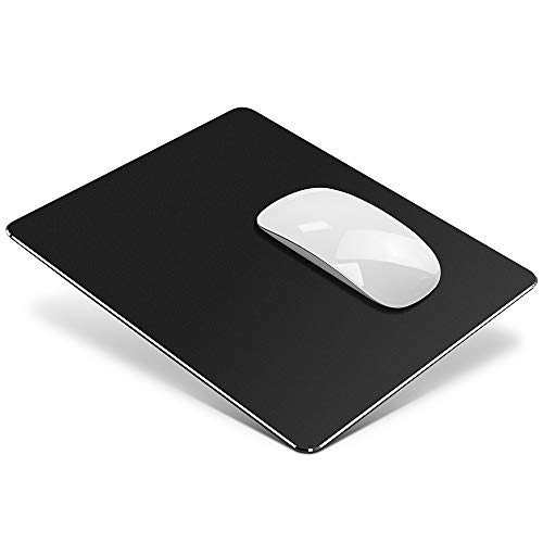 VAYDEER Metall Mauspad Aluminium Mousepad doppelseitig verfügbares Design, Hartes Mouse Pad Mat Padwasserdicht für Spiele und Büro (Klein, Schwarz, 23x18 cm) von VAYDEER