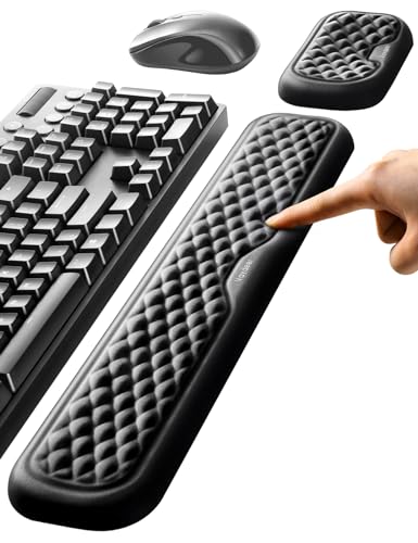 Vaydeer Handballenauflage für Tastatur und Maus, Wrist Rest, Ergonomisches Memory-Foam-Handgelenkstützen-Set für Büro und Spiele - Schwarz. von VAYDEER