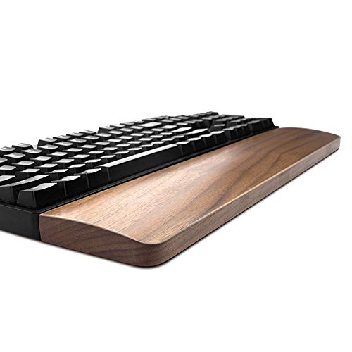 Walnuss Holz Tastatur Handgelenkauflage Vaydeer Ergonomische Gaming Desk Handgelenkauflage Unterstützung für 87 Schlüssel für Computer, Laptop Easy Typing Schmerzlinderung Langlebig Komfortabel, 36 cm von VAYDEER